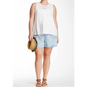 Modern Designer RDI Soft Blue Zip Pocket Shorts 1X